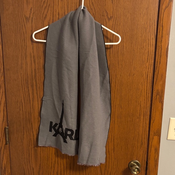 Karl Lagerfeld Black and Gray Scarf unisex - Picture 1 of 5